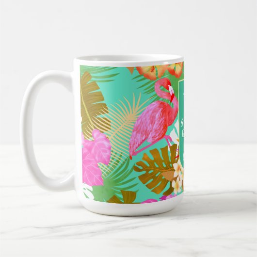 Flamingo Garden Aquamarin Kaffeetasse (Links)