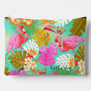 Flamingo Garden Aquamarin Zubehörtasche
