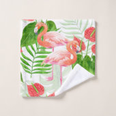 Flamingo Garden Badhandtuch Set (Waschlappen)