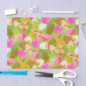 Flamingo Garden Bright Green Seidenpapier (Handwerk)