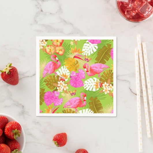 Flamingo Garden Bright Green Serviette (Beispiel)