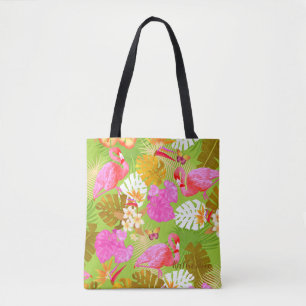 Flamingo Garden Bright Green Tasche