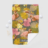 Flamingo Garden Dark Gray Golfhandtuch (Insitu)