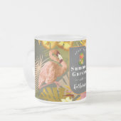 Flamingo Garden Dark Gray Mattglastasse (Vorderseite Links)