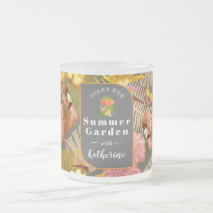 Flamingo Garden Dark Gray Mattglastasse