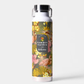 Flamingo Garden Dark Gray Trinkflasche (Vorne)