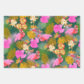 Flamingo Garden Dark Green Geschenkpapier Set (Vorderseite 2)