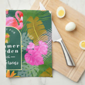 Flamingo Garden Dark Green Geschirrtuch (Viertel Falte)