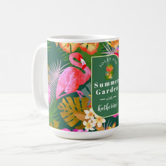 Flamingo Garden Dark Green Kaffeetasse (Vorderseite Links)
