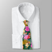 Flamingo Garden Dark Green Krawatte (Gebunden)