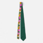 Flamingo Garden Dark Green Krawatte (Rückseite)