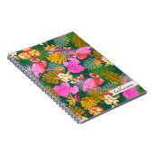 Flamingo Garden Dark Green Notizblock (Rechte Seite)