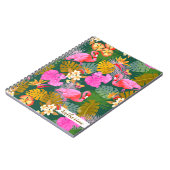 Flamingo Garden Dark Green Notizblock (Linke Seite)