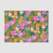 Flamingo Garden Dark Green Seidenpapier (Vorderseite)