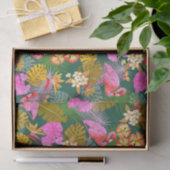 Flamingo Garden Dark Green Seidenpapier (Geschenk)