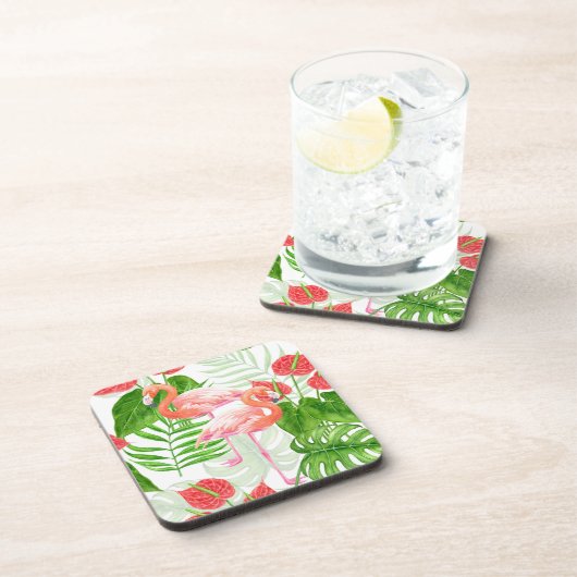 Flamingo Garden Getränkeuntersetzer (Rechte Seite)