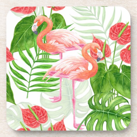 Flamingo Garden Getränkeuntersetzer (Vorderseite)