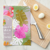 Flamingo Garden Gray Geschirrtuch (Viertel Falte)