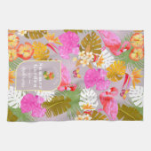 Flamingo Garden Gray Geschirrtuch (Horizontal)