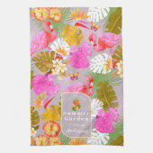 Flamingo Garden Gray Geschirrtuch (Vertikal)