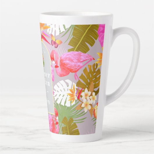Flamingo Garden Gray Milchtasse (Rechts)