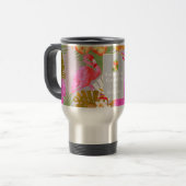 Flamingo Garden Gray Reisebecher (Vorderseite Links)