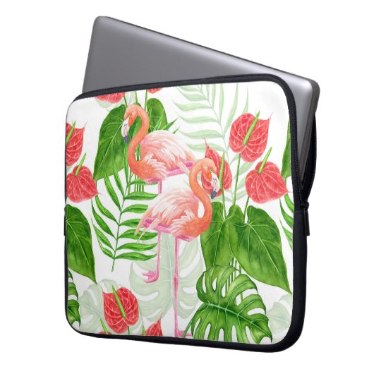Flamingo Garden Laptopschutzhülle (Vorderseite Links)