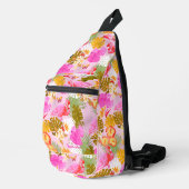 Flamingo Garden Pink Crossbody Bag (Rechte Ecke)