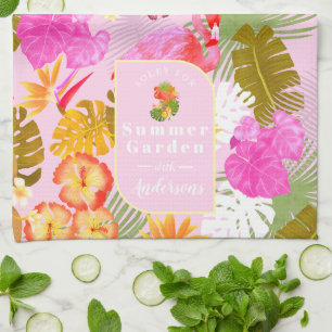 Flamingo Garden Pink Geschirrtuch