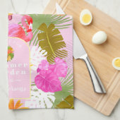 Flamingo Garden Pink Geschirrtuch (Viertel Falte)