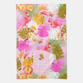 Flamingo Garden Pink Geschirrtuch (Vertikal)
