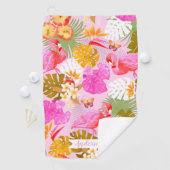 Flamingo Garden Pink Golfhandtuch (Insitu)