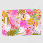 Flamingo Garden Pink Golfhandtuch (Horizontal)