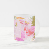 Flamingo Garden Pink Mattglastasse (VorderseiteRechts)
