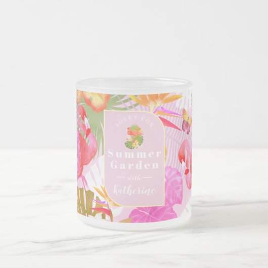 Flamingo Garden Pink Mattglastasse (Mittel)
