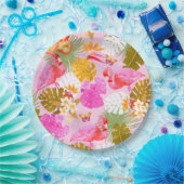 Flamingo Garden Pink Pappteller (Party)