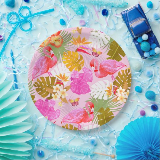 Flamingo Garden Pink Pappteller (Party)