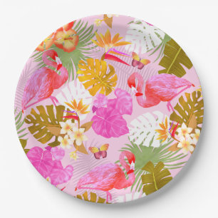 Flamingo Garden Pink Pappteller