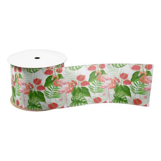 Flamingo Garden Satin Band Satinband (Spule)