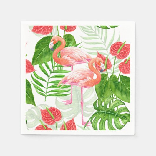 Flamingo Garden Serviette (Vorderseite)