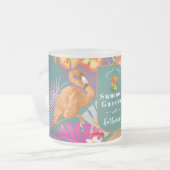 Flamingo Garden Turquoise Mattglastasse (Vorderseite Links)