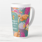 Flamingo Garden Turquoise Milchtasse (Rechte Ecke)