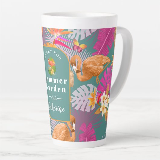 Flamingo Garden Turquoise Milchtasse (Rechte Ecke)