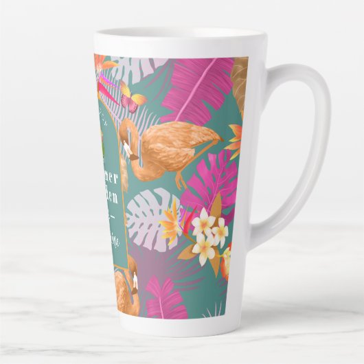 Flamingo Garden Turquoise Milchtasse (Rechts)