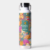 Flamingo Garden Turquoise Trinkflasche (Vorne)