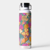 Flamingo Garden Turquoise Trinkflasche (Rückseite)