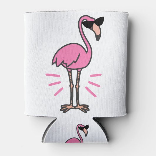 Flamingo Geburtstag, Flamingo, Flamingo-Sonnenbril Dosenkühler (Vorderseite)