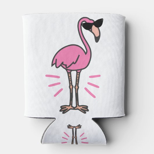 Flamingo Geburtstag, Flamingo, Flamingo-Sonnenbril Dosenkühler (Rückseite)