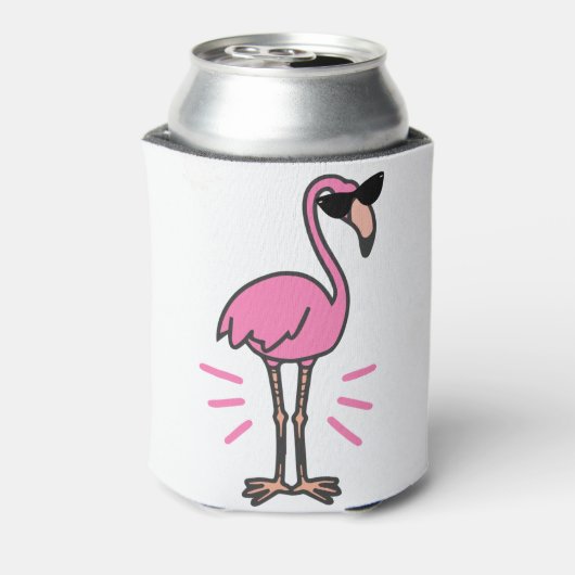 Flamingo Geburtstag, Flamingo, Flamingo-Sonnenbril Dosenkühler (Kanne Rückseite)