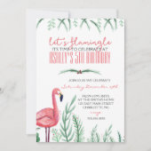 Flamingo GEBURTSTAG Party Einladung (Vorderseite)